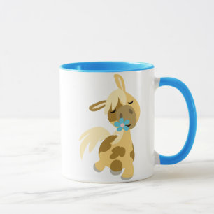 Blue Flower and Pony mug