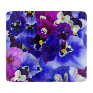 Blue Flower Arrangement Cutting Board