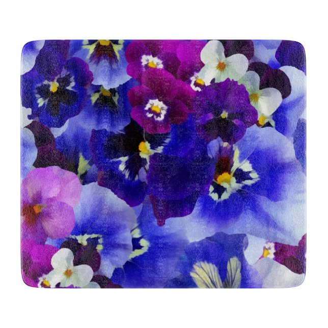 Blue Flower Arrangement Cutting Board (Front)