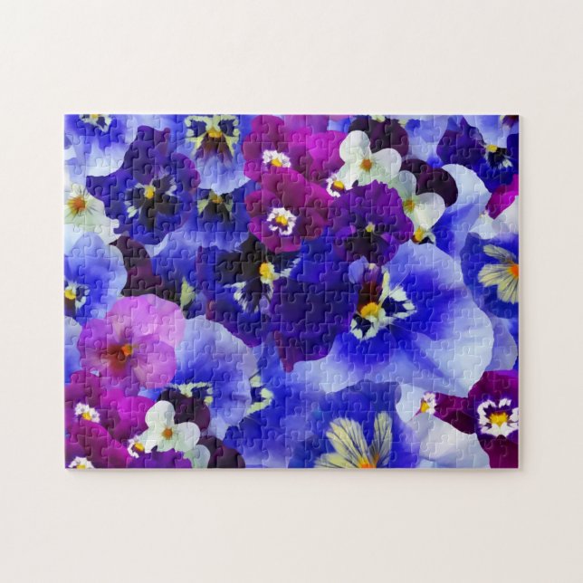 Blue Flower Arrangement Jigsaw Puzzle (Horizontal)