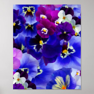 Blue Flower Arrangement Poster