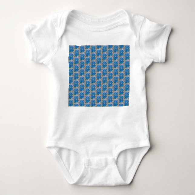 Blue Flower Baby Bodysuit (Front)