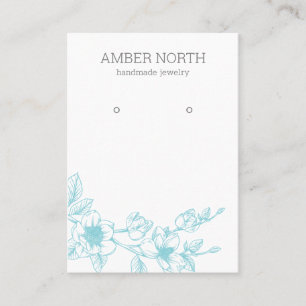 Blue Flower Blossom Earring Display Card