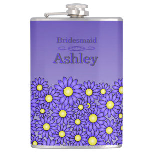 Blue Flower Bridesmaid Flask