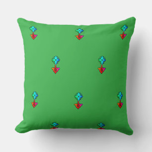 Blue Flower Brt Green                 Cushion