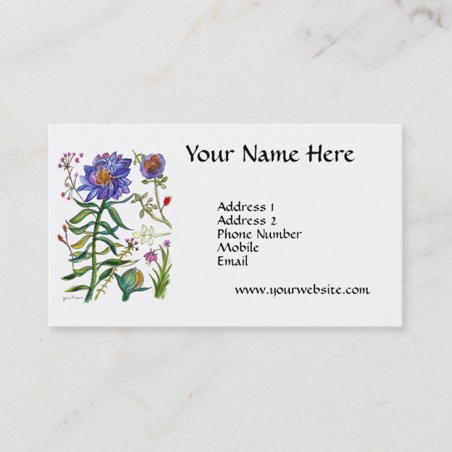 Blue Flower Business Card (Front)