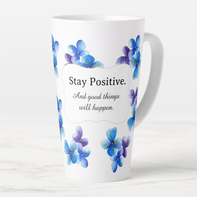 Blue flower coffee mug positive statement  (Right Angle)