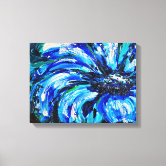 Blue Flower | Contemporary Abstract Floral Art Canvas Print
