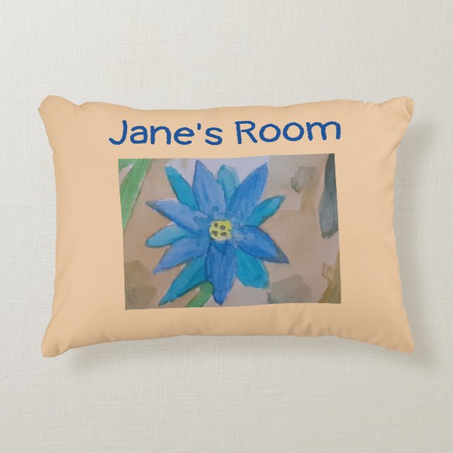 Blue Flower Decorative Cushion (Front)
