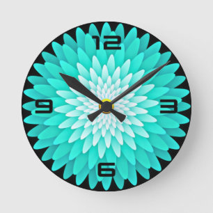 Blue Flower Design-60001 Round Clock