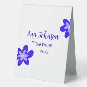 Blue flower doodle name title year 20XX profession