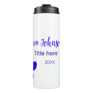 Blue flower doodle name title year 20XX profession Thermal Tumbler