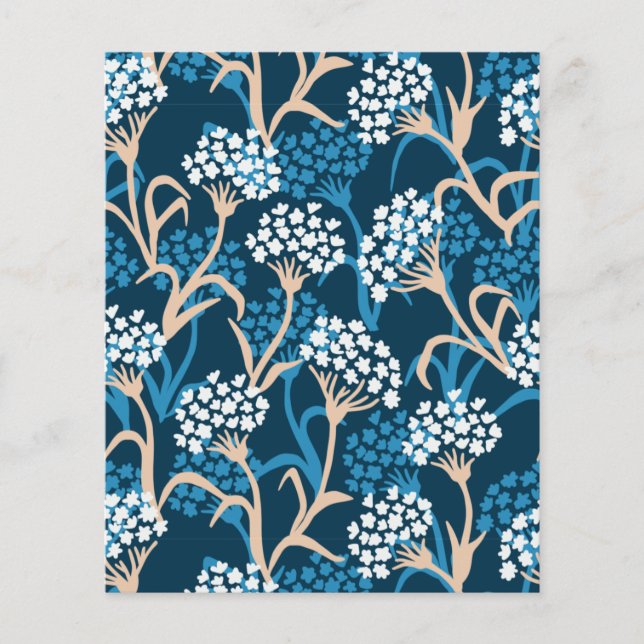 Blue Flower Drawing Pattern (Front)