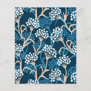 Blue Flower Drawing Pattern