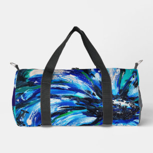 Blue flower duffle bag