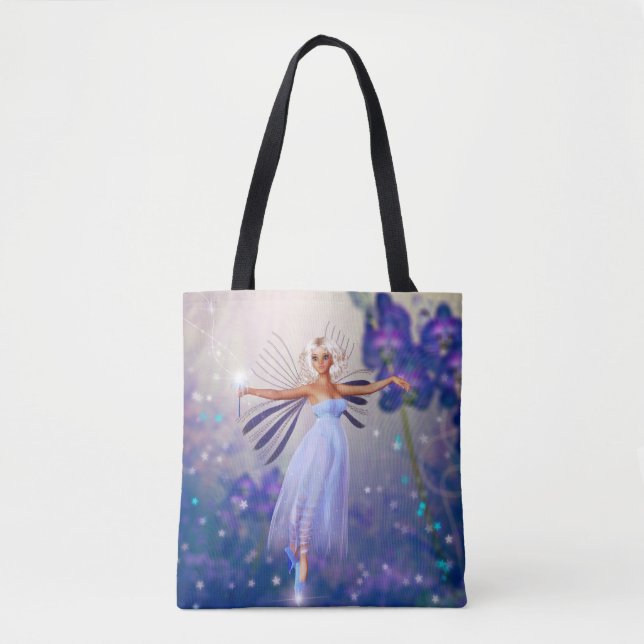 Blue Flower Fairy Tote Bag (Front)