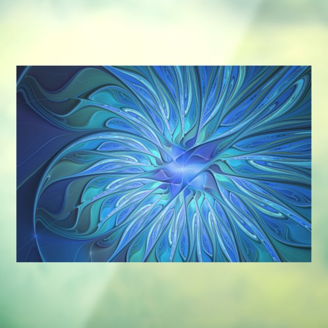 Blue Flower Fantasy Pattern, Abstract Fractal Art (Sheet 3)