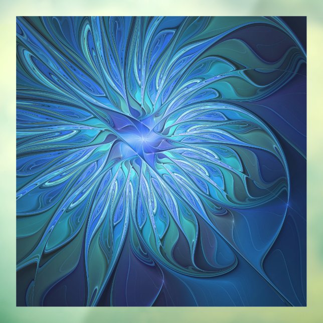 Blue Flower Fantasy Pattern, Abstract Fractal Art (Sheet 3)