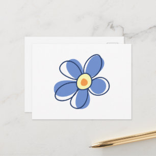 Blue Flower, Flower Blossom, Flower In Bloom Postcard
