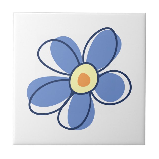 Blue Flower, Flower Blossom, Flower In Bloom Tile (Front)