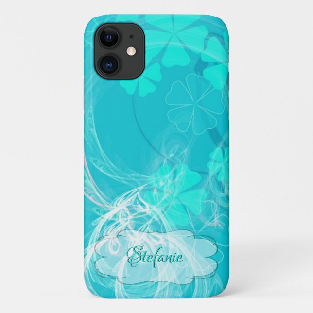 Blue Flower/Fractal Case-Mate iPhone Case (Back)