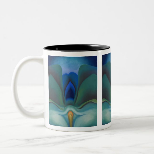 Blue Flower, Georgia O'Keeffe,     Two-Tone Coffee Mug (Left)