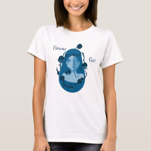 Blue Flower Girl Tank Top