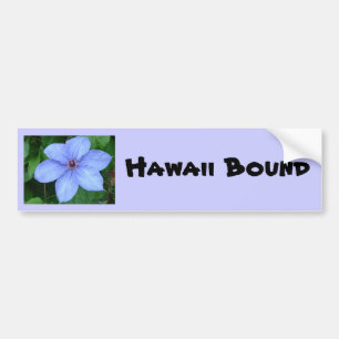 Blue flower, Hawaii Bound Bumper Sticker