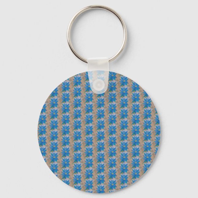 Blue Flower  Key Ring (Front)