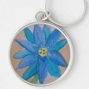 Blue Flower Key Ring