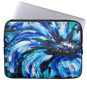 Blue flower laptop sleeve