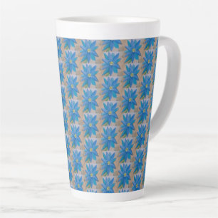 Blue Flower Latte Mug
