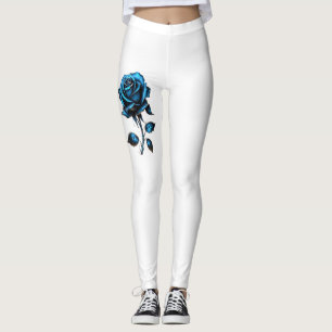 blue flower leggings