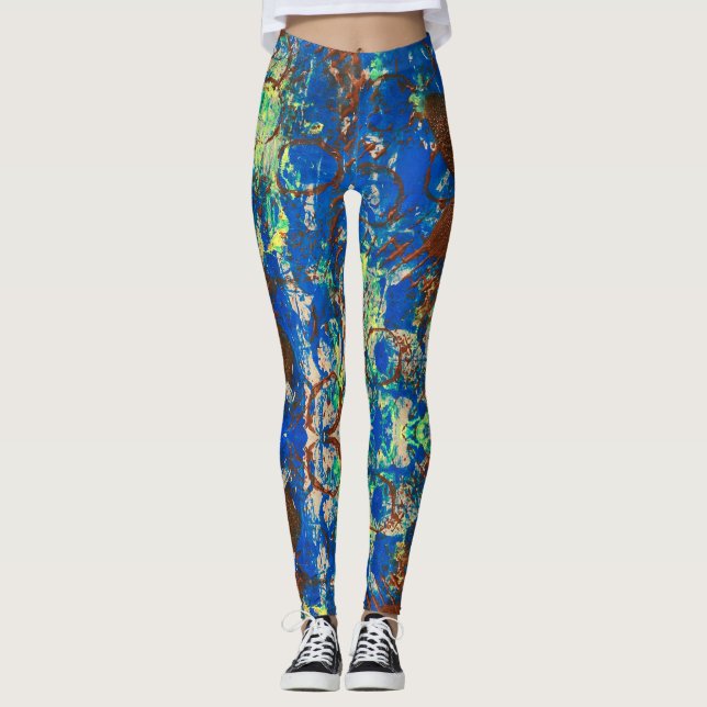 Blue Flower leggings (Front)