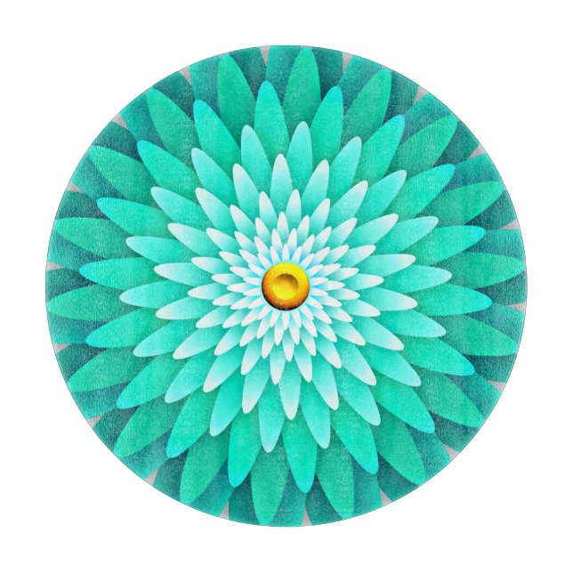 Blue Flower Mandala-68566 Cutting Board (Front)