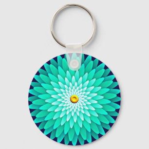 Blue Flower Mandala-68566 Key Ring