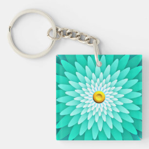 Blue Flower Mandala-68566 Key Ring