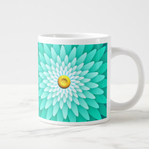 Blue Flower Mandala-68566 Large Coffee Mug