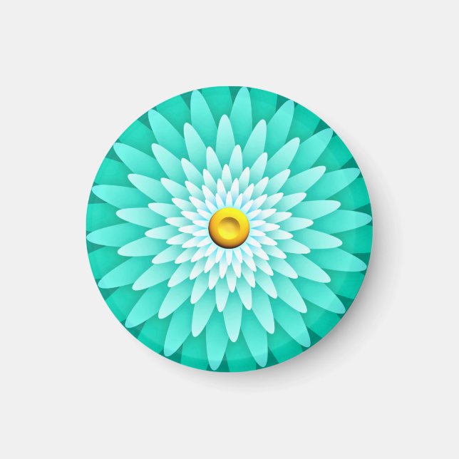 Blue Flower Mandala-68566 Magnet (Front)