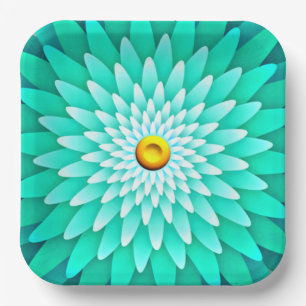 Blue Flower Mandala-68566 Paper Plate