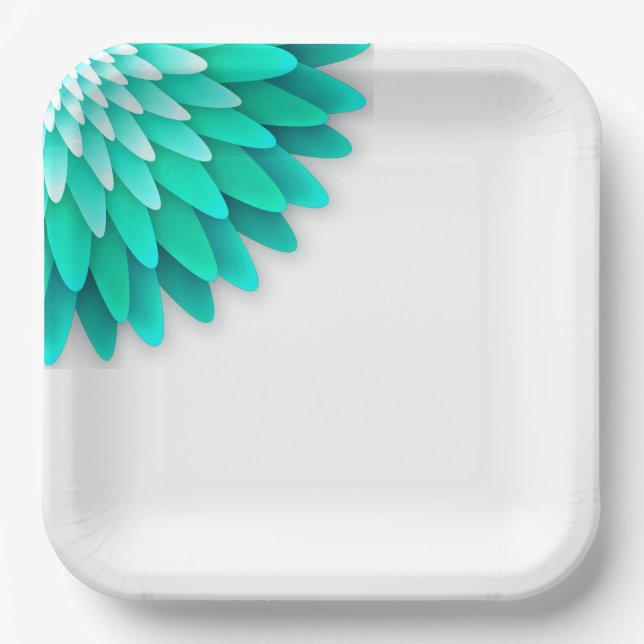 Blue Flower Mandala-68566 Paper Plates (Front)
