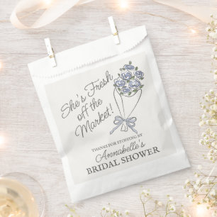 Blue Flower Market Fresh Floral Bridal Shower Favour Bag