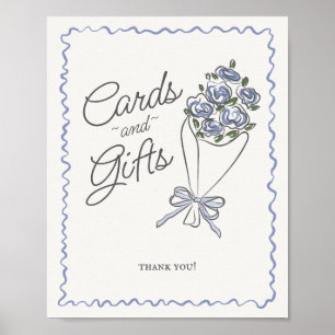 Blue Flower Market Fresh Floral Cards and Gifts Poster