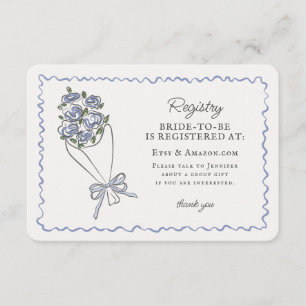 Blue Flower Market Fresh Floral Registry Insert