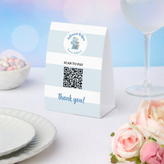 Blue Flower Mixer Bakery Business QR Code