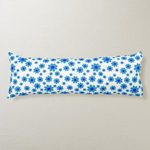 Blue Flower Motif Daisy Pattern Body Cushion