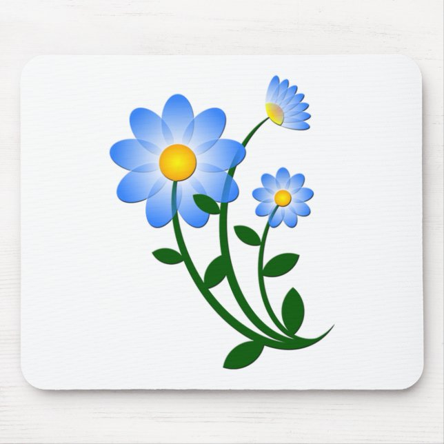 Blue Flower Mouse Pad (Front)