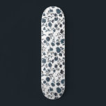 Blue Flower & Name or Text Skateboard<br><div class="desc">Stand out with this blue flower on white print skateboard. Complete with your name or text.</div>