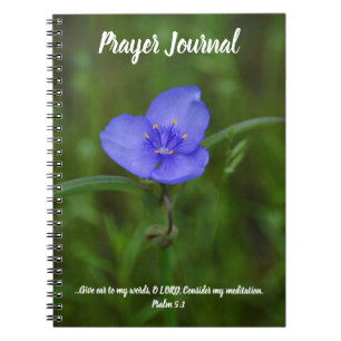 Blue Flower Nature Bible Verse Prayer Journal