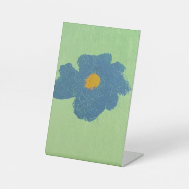 Blue Flower Painting Pedestal Sign (Front)